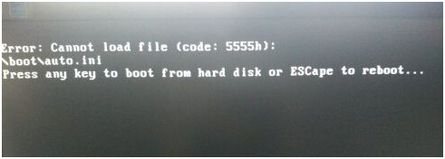 重裝系統Error cannot load file (code5555h)怎么辦